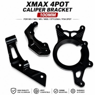 XMAX V1 V2 V3 4POT CALIPER BRACKET 100MM FOR BREMBO M3 M4 M5 M50 STYLEMA P34 2POT CALIPER REAR BRACK