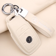 Leather Key Case for Mercedes Benz New E-Class E200L E300L C260L A200L S350 GLC GLE Benz Car Key Bag