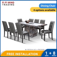 Vencherr 1+8 Marble Dining Set/ Marble Dining Table/ Meja Makan 8 Kerusi/ Meja Makan Marble/ Meja Makan Set