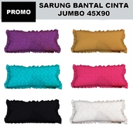 (COD) Sarung Bantal Guling Cinta Polos Ukuran Jumbo 45x90 Bahan Kain Katun Embos Premium Model Rumba