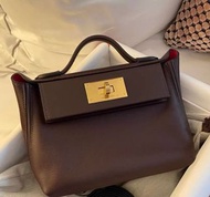 全新愛馬仕 Hermes mini 2424 0G馬鞍紅金扣