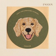 EMJOUR Embroidery Sticker Card-Golden Retriever | Dog Pet Souvenir Gift Card Bag Decoration Phone Ca