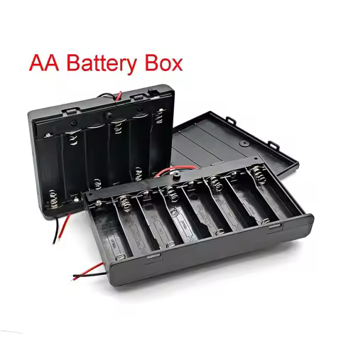 6x 8x AA Battery Holder Storage Case Box with Switch&Cover for 9V 12V AAA Batteries Standard Contain