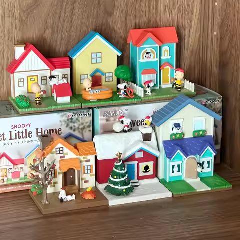 Re-Ment Original Snoopy’S Christmas Sweet Little Room Collectible Model Ornaments Decor Figurines To