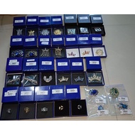 MANDJHA BROS IVAN GUNAWAN FASHION ORIGINAL BROOCH WITH CAPITAL LETTERS MANDJHA, SMALL, CROWN, FLOWER