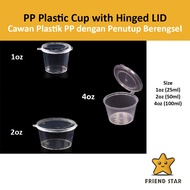 Bekas Plastik [1oz(100pcs±)] [2oz/4oz(50pcs±)] Round Container with Lid / Sauce Cup / PP plastic cup