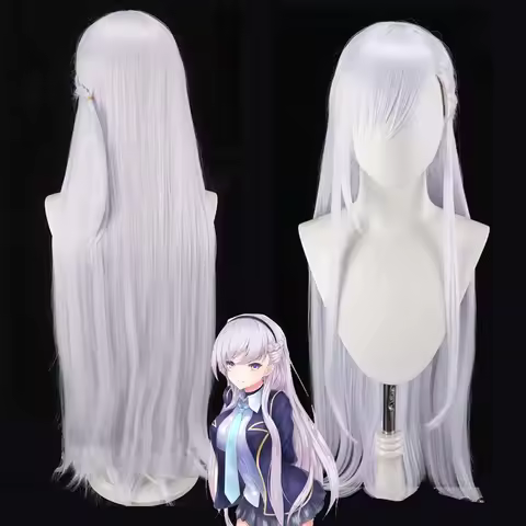 Women Game Azur Lane HMS Belfast Cosplay Long Silver White Heat Resistant Synthetic Hair Wig