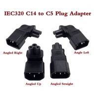 IEC320 C5 Power Converter, IEC C14 Male Plug to C5 Up/Left/Right/Strainght Angle Connector 10A 250V
