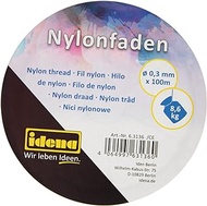 Idena 63136 - Transparent Nylon Thread on Reel, Invisible Nylon Cord Approx. 0.3 mm x 100 m, Load Capacity Approx. 8.6 kg, for Jewellery Making, Crafts, Hanging Mobiles, Window Pictures, etc.
