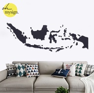 Promo Peta Indonesia | Wall Sticker Akrilik Timbul | Dekorasi Hiasan Dinding - 150x60 Hitam Keren