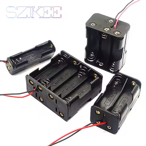 AA Battery Holder Double Side Spring Plastic AA Battery Box Back-To-Back With Line 2/4/6/8 Slot AA B