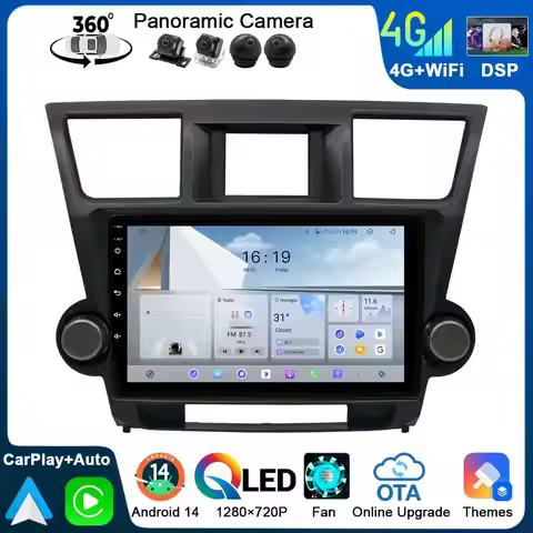 FEWANRO Auto Video Player For Toyota Highlander 2 XU40 Kluger XU40 2007-2013 GPS DSP Android 14