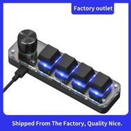 One-Handed Macro Keyboard RGB Lighting, 4 Keys Programmable Gaming Keyboard for Knobs and Keys
