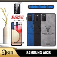 PROMO Case 3-in1 DEER hp Samsung A02S A03S M02S M03S Softcase Bermotif jeans + Tempered Glass + Came