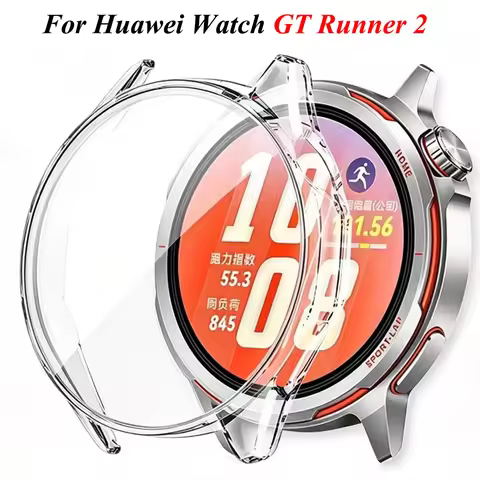 Full TPU Screen Protection Case For Huawei Watch GT Runner 2 Clear Protector Cover Soft Shock-Resist