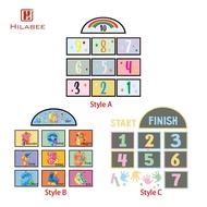 HILABEE Hopscotch Footprint Floor Sticker, Cartoon Floor Decals Lattice Floor Sticker