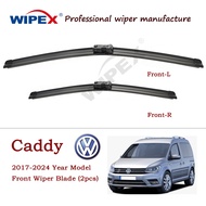 Front Wiper Blade For  Volkswagen VW Caddy (2017~2024)24+19in 3 Series Special Wiper (banana Front t
