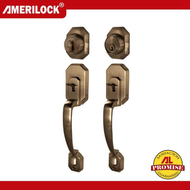 AMERILOCK Door Knob for Main Door, Handleset with Single Cylinder Deadbolt, Entrance Lockset, Comple