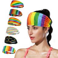 new Rainbow Pride Accessories Hair Alphabet Printing Rainbow Headband Pride Hair Accessories Wide He