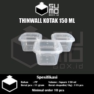Thinwall SQUARE 150ml / Small Plastic Box Pudding Dessert Container
