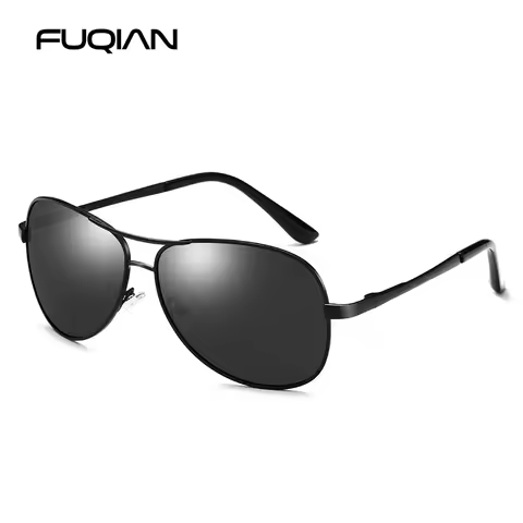 Classic Pilot Polarized Sunglasses Men Women Fashion Metal Aviation Sun Glasses Vintage Black Drivin
