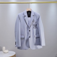 2025 Mùa Thu Mẫu Mới Phong Cách Hàn Quốc MLB Bộ Đồ Nhỏ Nam Nữ Phong Cách Đại Học Yankees NY Áo Khoác