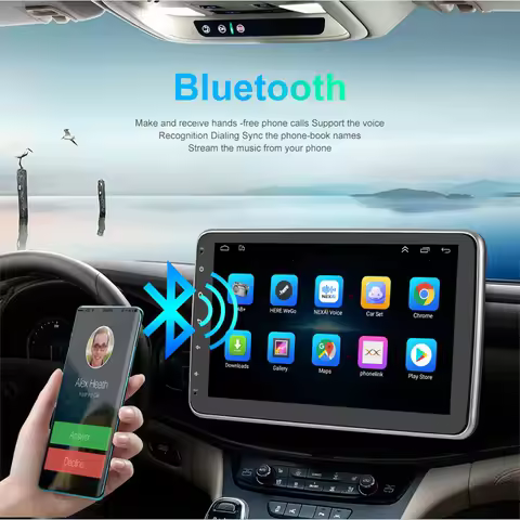 Single 1 DIN Rotatable 10 Inch Touch Screen Android 10.1 Car Stereo Radio GPS 2+32GB FM Car Multimed