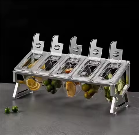 transparent Gn pan with rack serving bowl buffet food milk tea shop salad bowl Basin Storage Seasoni