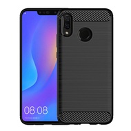 Huawei Nova 3i Nova3 i Case Armor Carbon Fiber TPU Soft TPU Silicone Back Cover