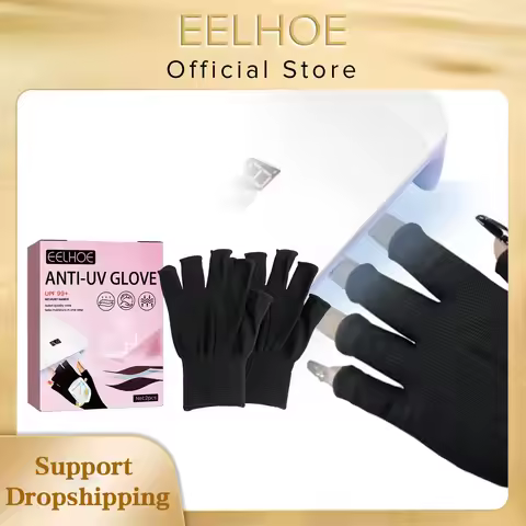 EELHOE Uv Nail Protection Glove Manicure Uv Rays Nails LED Lamp Anti-Radiation Gloves Nail Art Tools