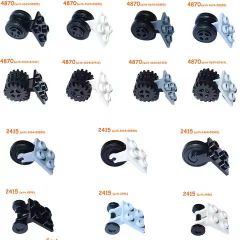 2415 3464 2496 59895 4870 4624 87414 Aircraft Wheel Landing Gear Axle Version Technical Bricks MOC B