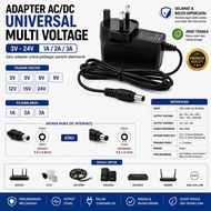 Adapter AC DC Universal Multi Voltage 3V-24V 1A 2A 3A Plug 5.5x2.5mm 5.5x2.1mm