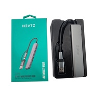 HEATZ ZU08 USB Hub 4 Port + Card Reader + Type C + Audio 8 in 1 0TG Multiport Adapter Card Reader SD