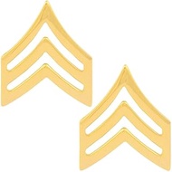 US Army Sergeant Rank E5 SGT 22k Gold Plated Pin On, Gold, One Size
