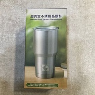 全新 開發金  義大利  BLACK HAMMER  304不鏽鋼保溫保冰晶鑽杯  附矽膠吸管  930ML 冰霸杯