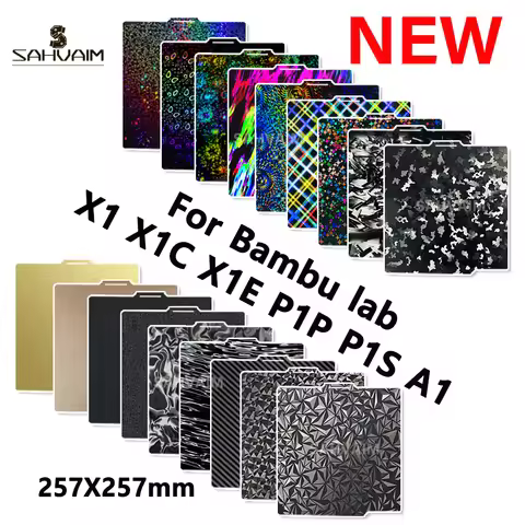 3D Printer PEO PET Bambu Labs Build Plate for Bambu Lab X1C/X1/X1E/P1P/P1S/A1,Diamond PEO+Carbon Fib