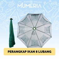 Perangkap Bubu Payung Alat Jaring Pancing Jala Ikan Udang Kepiting Fish Trap Net (8 Lubang) jaring i