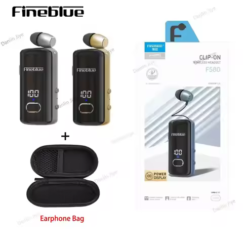 Fineblue F580 Bluetooth V5.3 Wireless Earphone Retractable wire Portable Headset in lotus to phone S