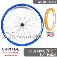 Wheelset Bicycle Rims Uk 700c Alloy Color Front/Rear Rims Wheels Ready To Be Fixie Racing Road Bike Rainbow DA-30 | High Quality