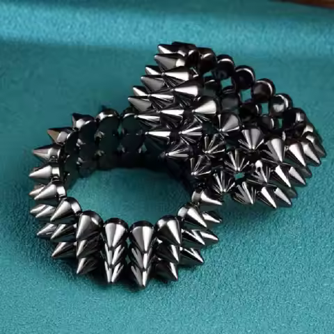 Triple Layer Stud Spiked Y2K Punk Bracelet Wide Band Cool Chunky Bracelet Goth Accessories Jewelry B