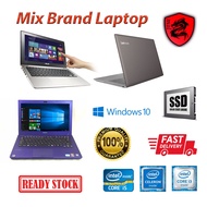 [Mix Brand] Laptop i5/i3/celeron~ 4GB Ram/8GB Ram~ SSD120/240GB~ HDD 500GB~ Slim model~ hp/asus/sony/lenovo/dell