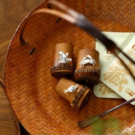 Bamboo root lid holder, handmade natural old bamboo pot holder, cup holder, purple clay pot lid hold