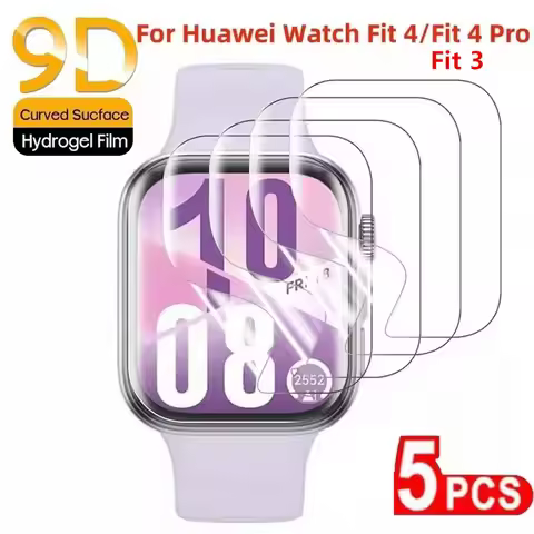 5PCS Screen Protector For Huawei Watch Fit 3 Fit 4 Pro Anti Scratch Clear TPU Hydrogel Film for Huaw