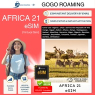 【eSIM】Africa eSIM Travel (Africa 21 countries) GOGO ROAMING Travel eSIM