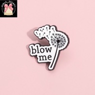QQBdecorColorfulPin Cartoon Dandelion Flower Funny Quotes Brooch Lapel Pins Badges Backpack Clothing