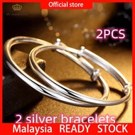 Silver 925 Original Malaysia Bangle - Elegant Adult Bracelet, Ideal Gift