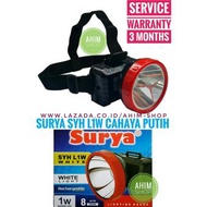 Surya® Lampu Senter Kepala Cahaya PUTIH 1W Super LED Rechargeable Head Lamp – SYH L1W WHITE