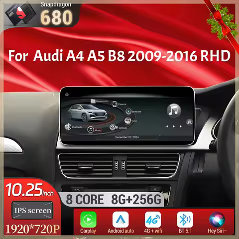 10.25 inch Right Hand Drive Android 14 Car Radio Wireless BT Carplay Qualcomm Snapdragon 680 Screen 
