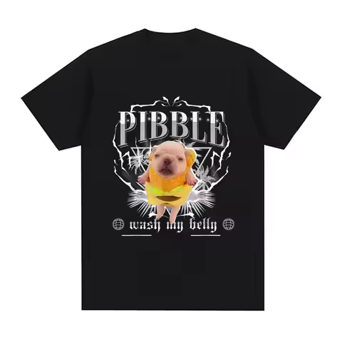 Funny Pibble Wash My Belly Dog Meme T Shirts Men Women Tops Humor Fashion Clothing T-shirt Summer Ca