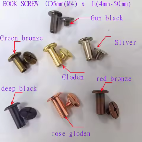 10pcs-20pcs/lot D5(M4) Black gloden sliver bronze colour chicago screw Account Books Screw,Books But